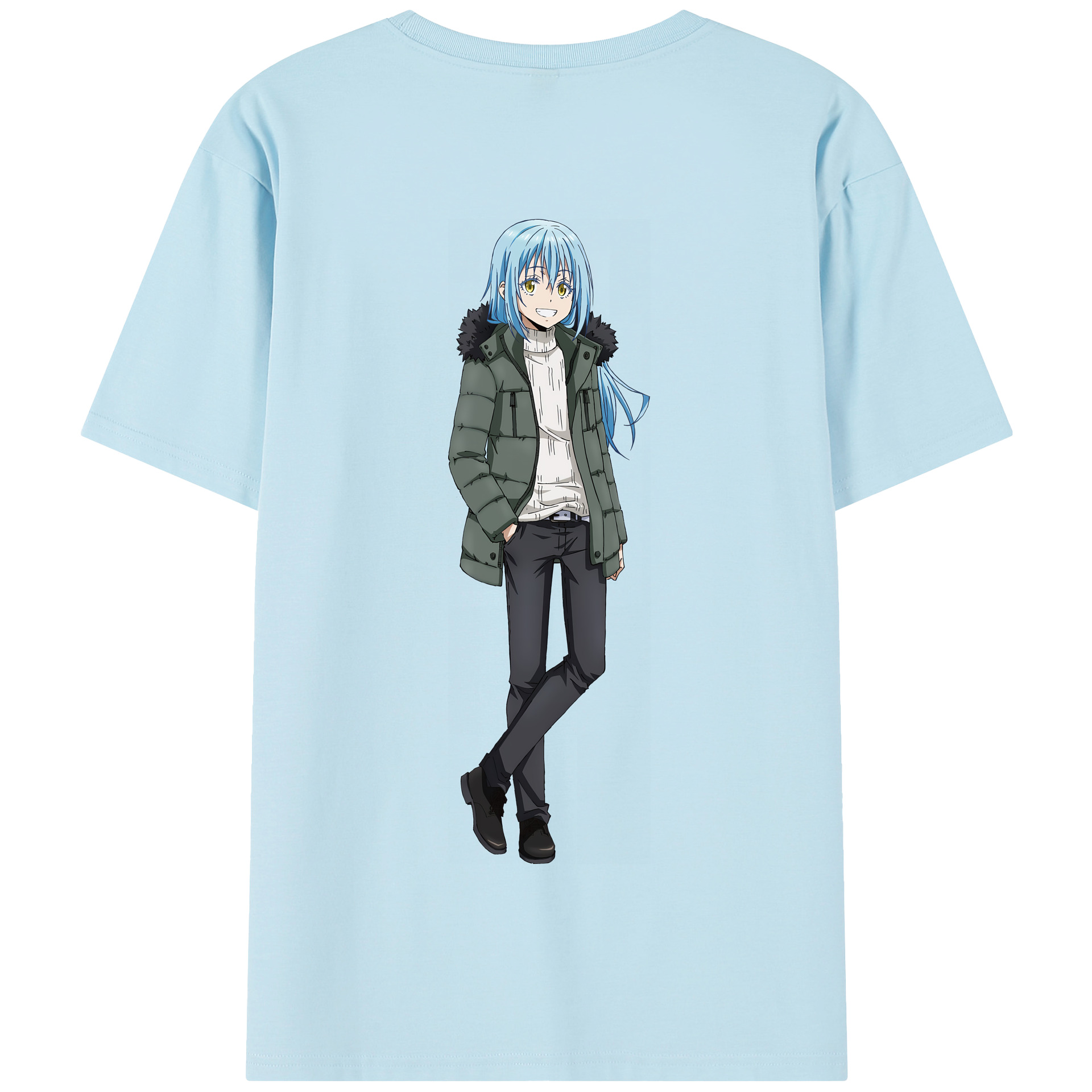 （画像用） 転スラ Regarding Reincarnated to Slime 綿100％半袖Tシャツ（背面プリント）